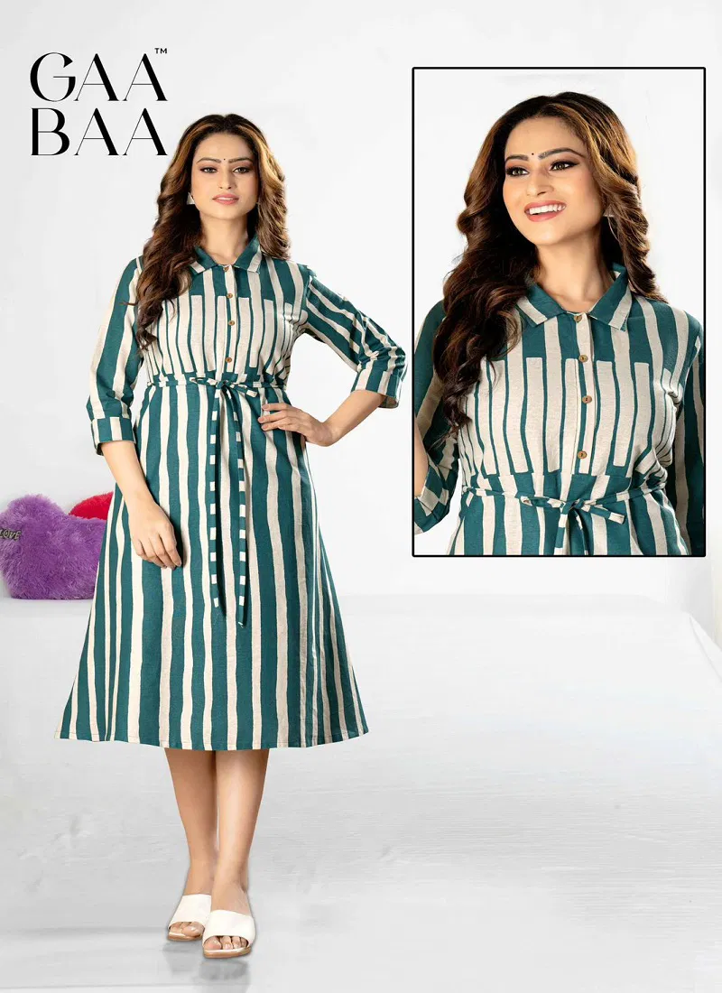 Gaabaa 920 Cotton Felx Printed Wholesale Ladies Western One Piece In India